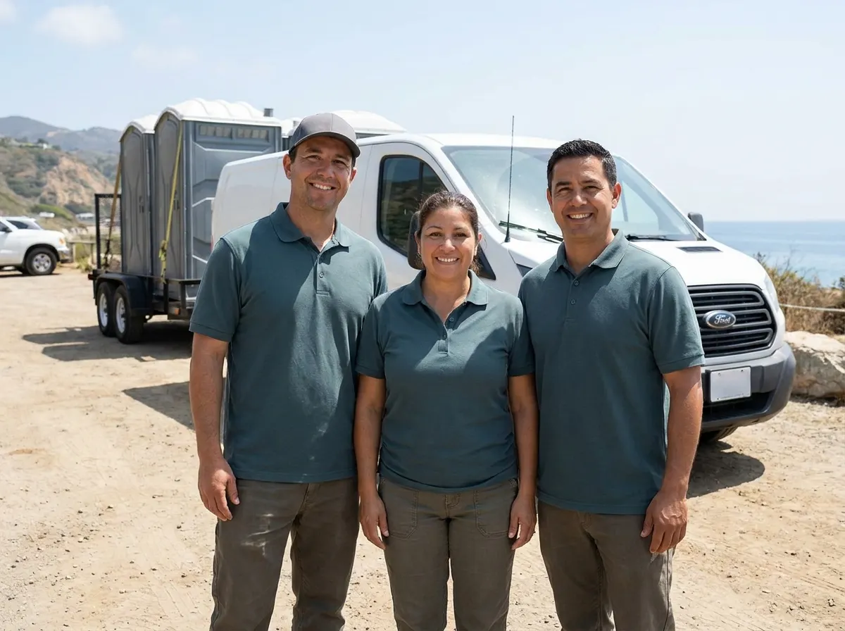 Clear View Porta Potty portable toilet rentals team in Malibu, CA